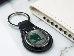 Skoda Anello Chiavi Designer In Pelle Pelle Dura Stile Top
